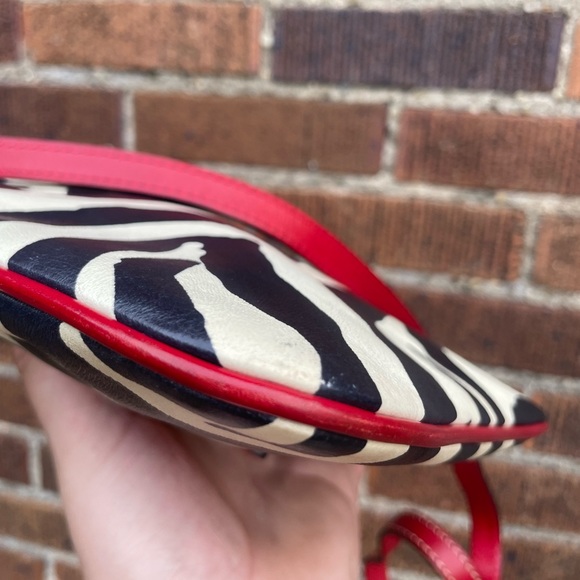 RARE Dooney & Bourke Zebra Prints Leather N/S Crossbody Bag - Picture 4 of 11